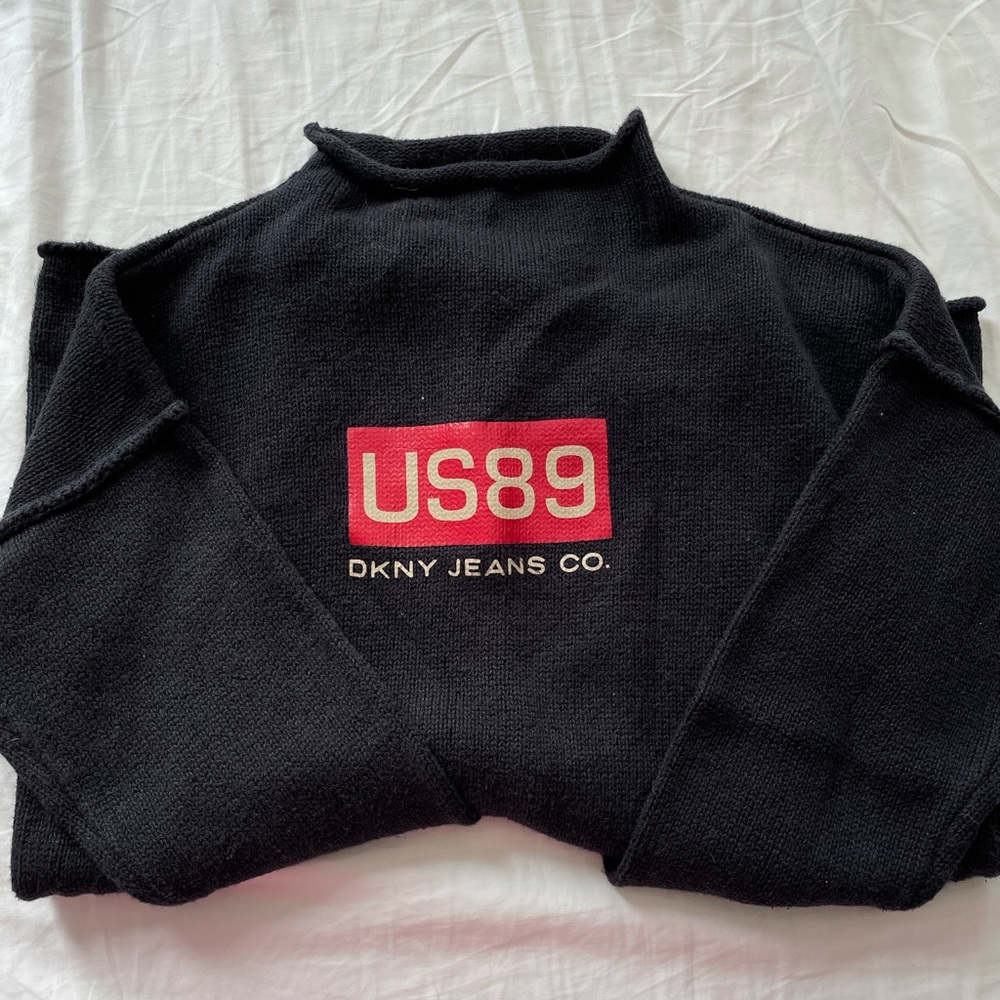 Vintage DKNY Jeans Black Throwover Sweater